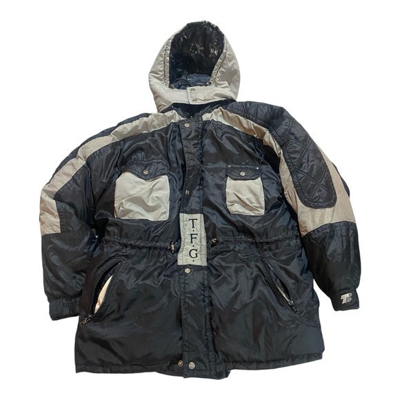 Triple Fat Goose Men’s Vintage 90’s Jacket Heavyweight Sz Black/Gray - Picture 1 of 8